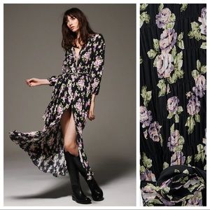 Zara Black Floral Midi Dress
